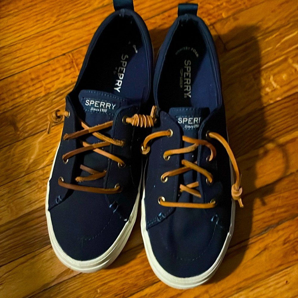 Sperry Top-Sider Slip on Boat Shoes Women 7.5 Navy Blue Ladies STS81904 - Picture 1 of 8